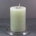 Broste Candles - 10cm x 7cm Frost Green Solid Colour Rustic Pillar Candles